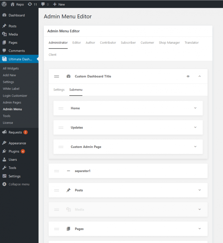 Ultimate Dashboard 3.0 - Page Builder Framework