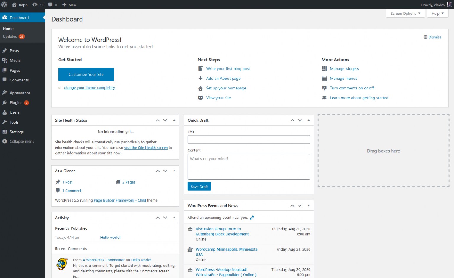 How to Customize the WordPress Dashboard Page Builder Framework